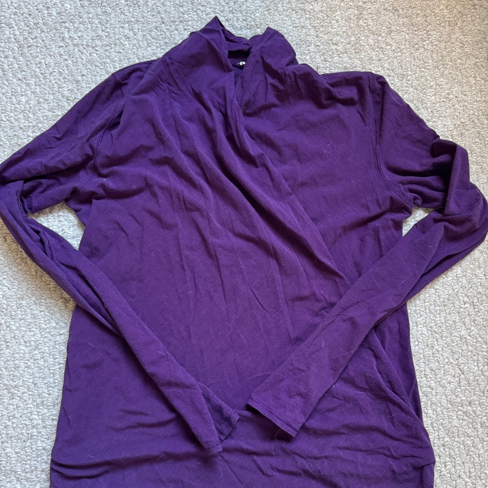 Lululemon purple and black finely striped long sleeve